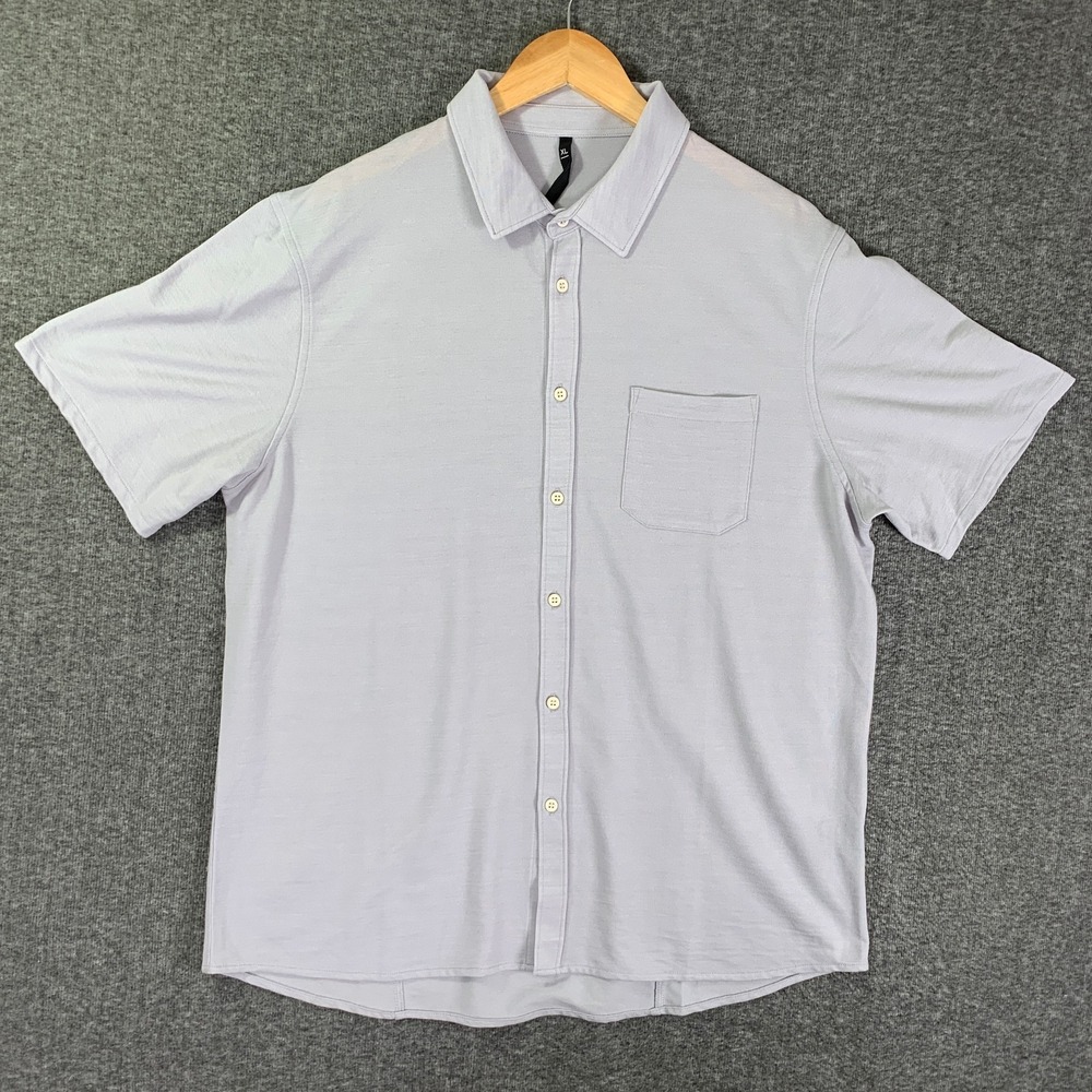 Western Rise Wool Shirt Men Extra Large Short Sleeve Button Up
